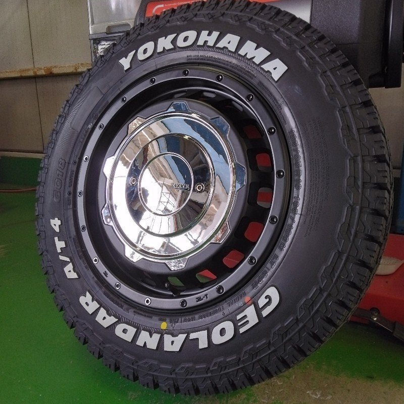 新品 4本セット ジムニー タイヤホイールセット ヨコハマタイヤ ジオランダー AT4 185/85R16 ホワイトレター 16インチ SwaGGer Oldstyle拍卖