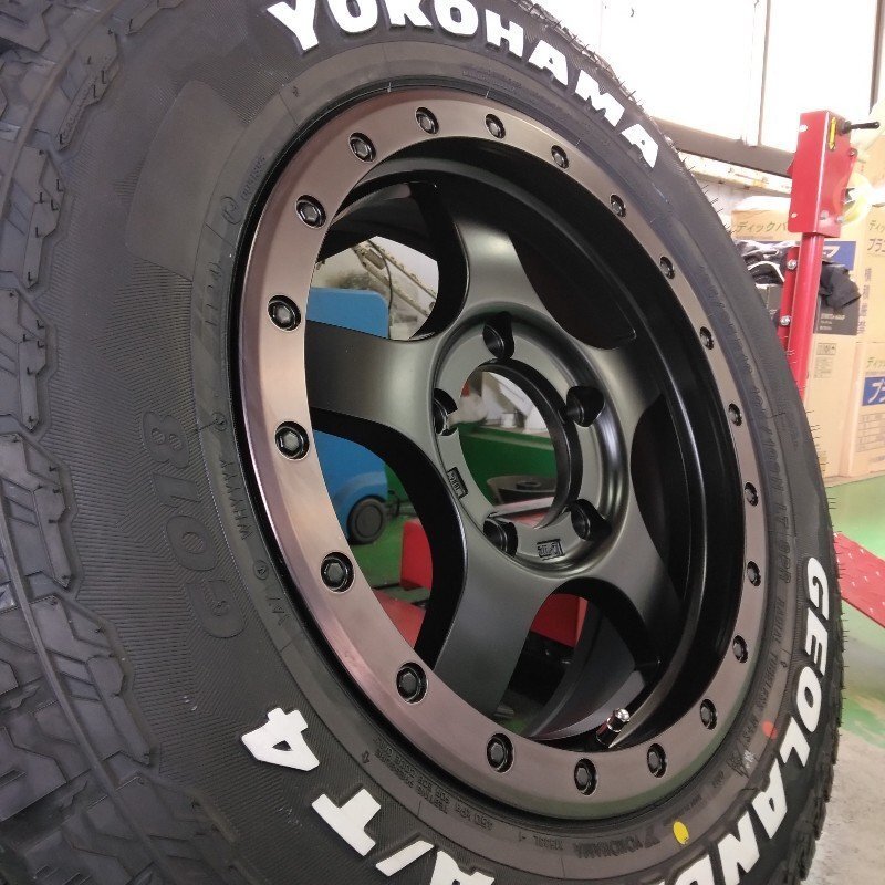 新品 4本セット ジムニー タイヤホイールセット ヨコハマタイヤ ジオランダー AT4 185/85R16 ホワイトレター 16インチ BDX05拍卖