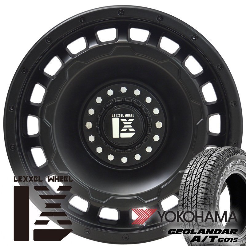 LEXXEL SwaGGer プラド ハイラックス FJ サーフ ヨコハマ ジオランダーAT G015 265/65R17 265/70R17 285/70R17 タイヤホイール 17インチ拍卖