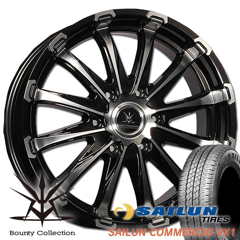車検対応品 200系ハイエース レジアスエース タイヤホイールセット Bounty Collection BD12 16インチ SAILUN VX1 215/65R16拍卖