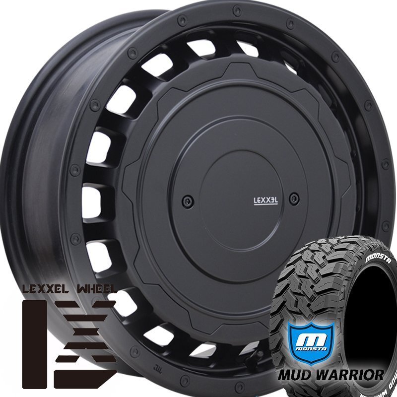 新品タイヤホイール ジムニー シエラ JB74W LEXXEL SwaGGer Old style MONSTA MUDWARRIOR 215/70R16 ホワイトレター 16インチ拍卖