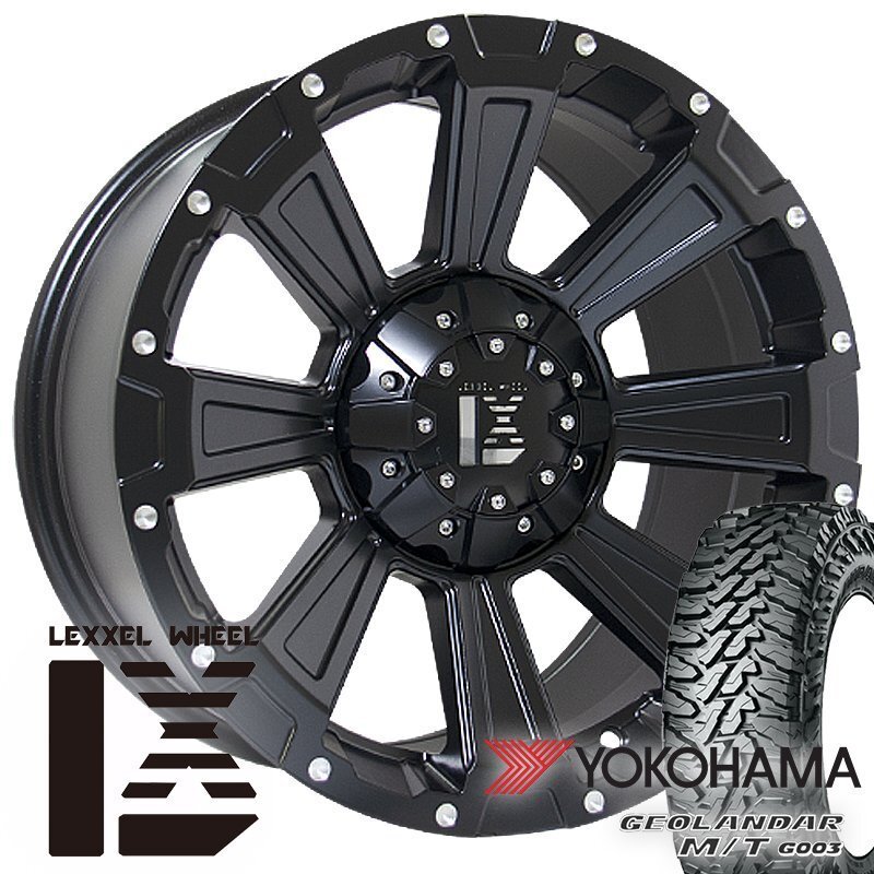JK JL ラングラー LEXXEL DeathRock ヨコハマ ジオランダー MT G003 265/70R17 285/70R17 275/70R17 タイヤホイール17インチ拍卖