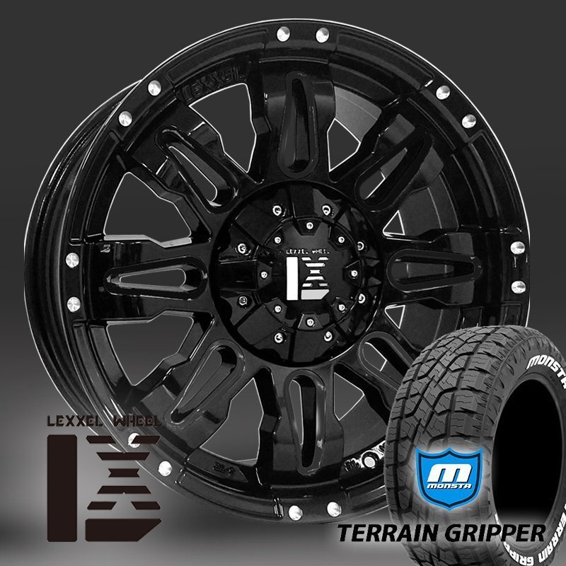 LEXXEL【Balano】サーフ プラド FJ タホ サバーバン 17インチ MONSTER TIRE TERRAIN GRIPPER 265/70R17 285/70R17 ホワイトレター拍卖