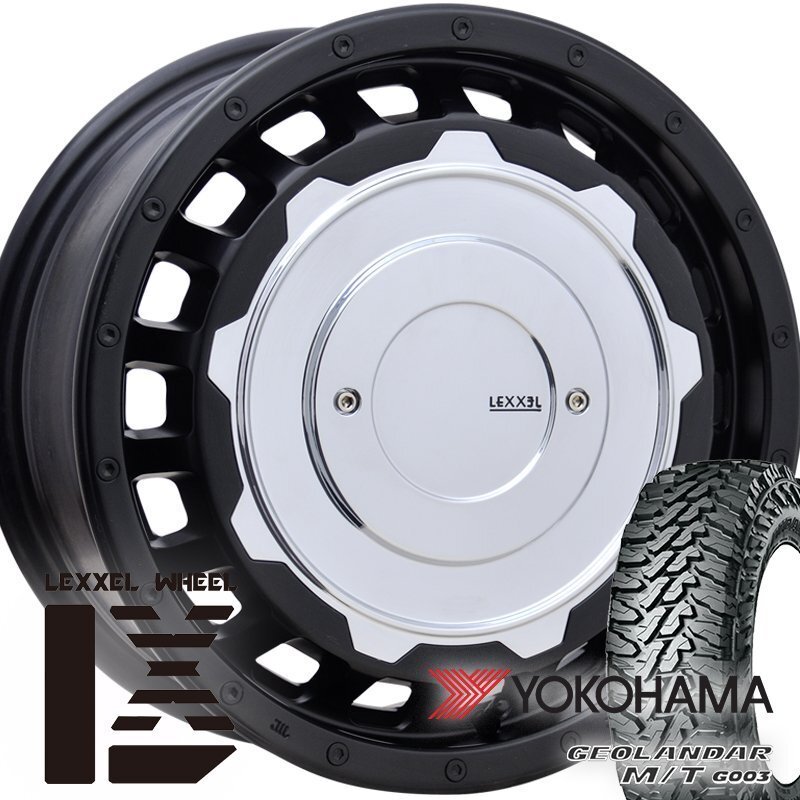 デリカD5 エクストレイル クロスロード LEXXEL SwaGGer ヨコハマ ジオランダー MT G003 225/75R16 215/70R16タイヤホイールセット 16インチ拍卖