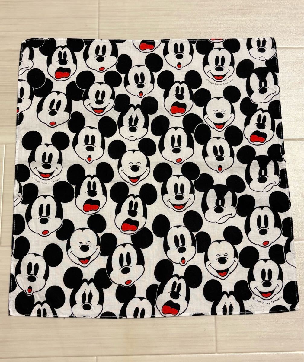 ● 当時もの 希少 ウォルトディズニー ミッキーマウス Disney 綿100% ハンカチ ヴィンテージ コレクション レア 白黒 表情 Mickey Mouse拍卖