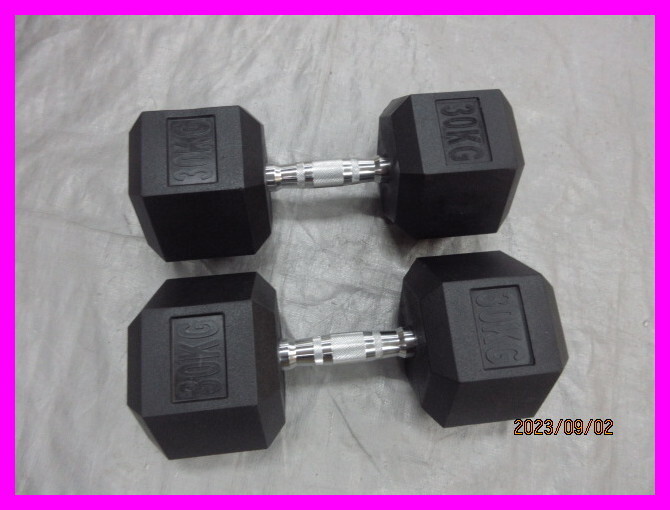 ★処分特価★新品★六角 30kg 2個 ヘキサゴンダンベル ヘックスダンベル ホームジム 筋トレ 合計60kg セット ダンベル拍卖