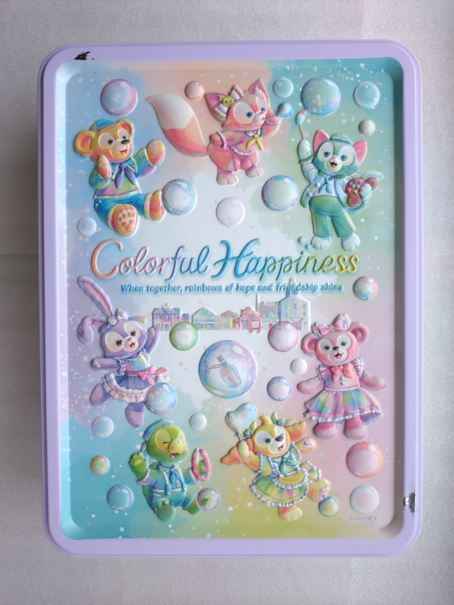 ★Duffy ダッフィー 20周年 カラフル ハピネス クッキー缶 空缶 Colorful Happiness TDS Duffy and Friends 東京ディズニーシー Disney拍卖