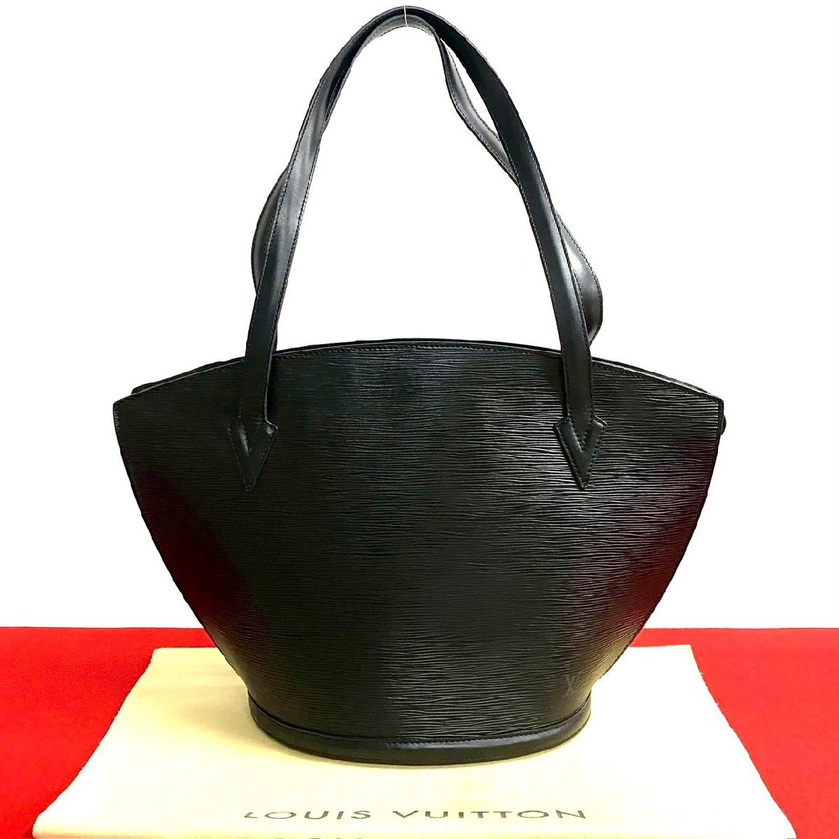 極 美品 LOUIS VUITTON ルイヴィトン サンジャック ショッピング エピ レザー 本革 トートバッグ セミ ショルダーバッグ ノワール 473-8拍卖