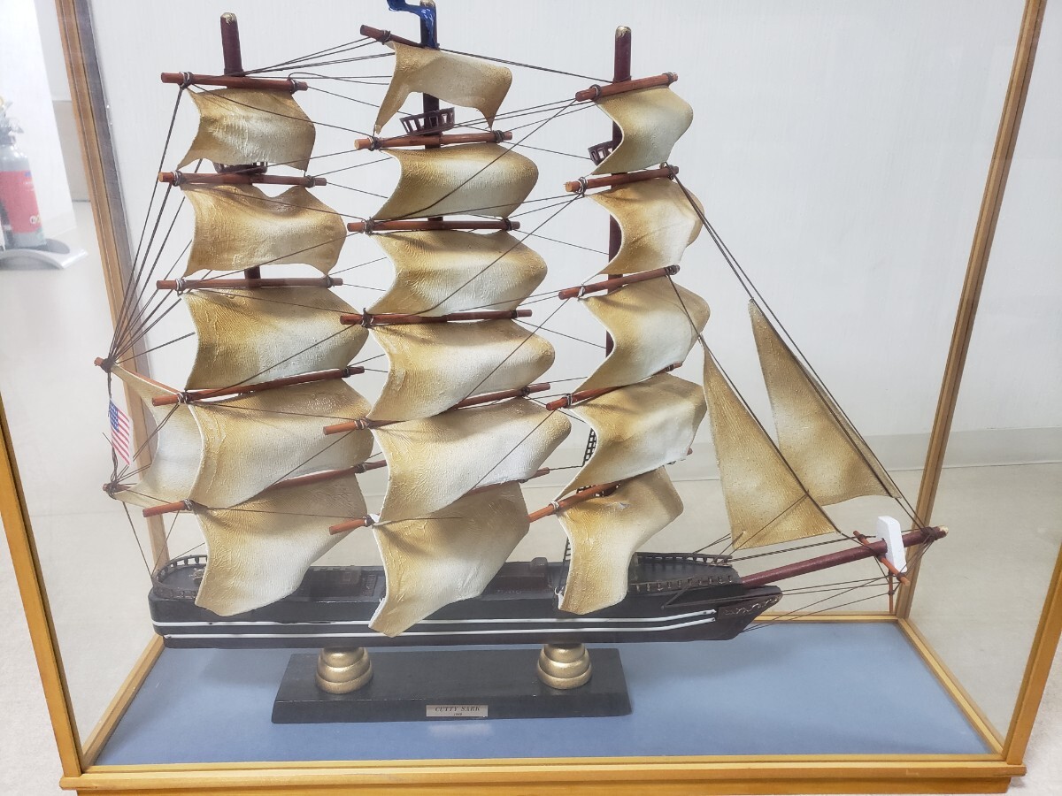 ガラスケース帆船#カリブ#海賊船#海#インテリア#置物拍卖
