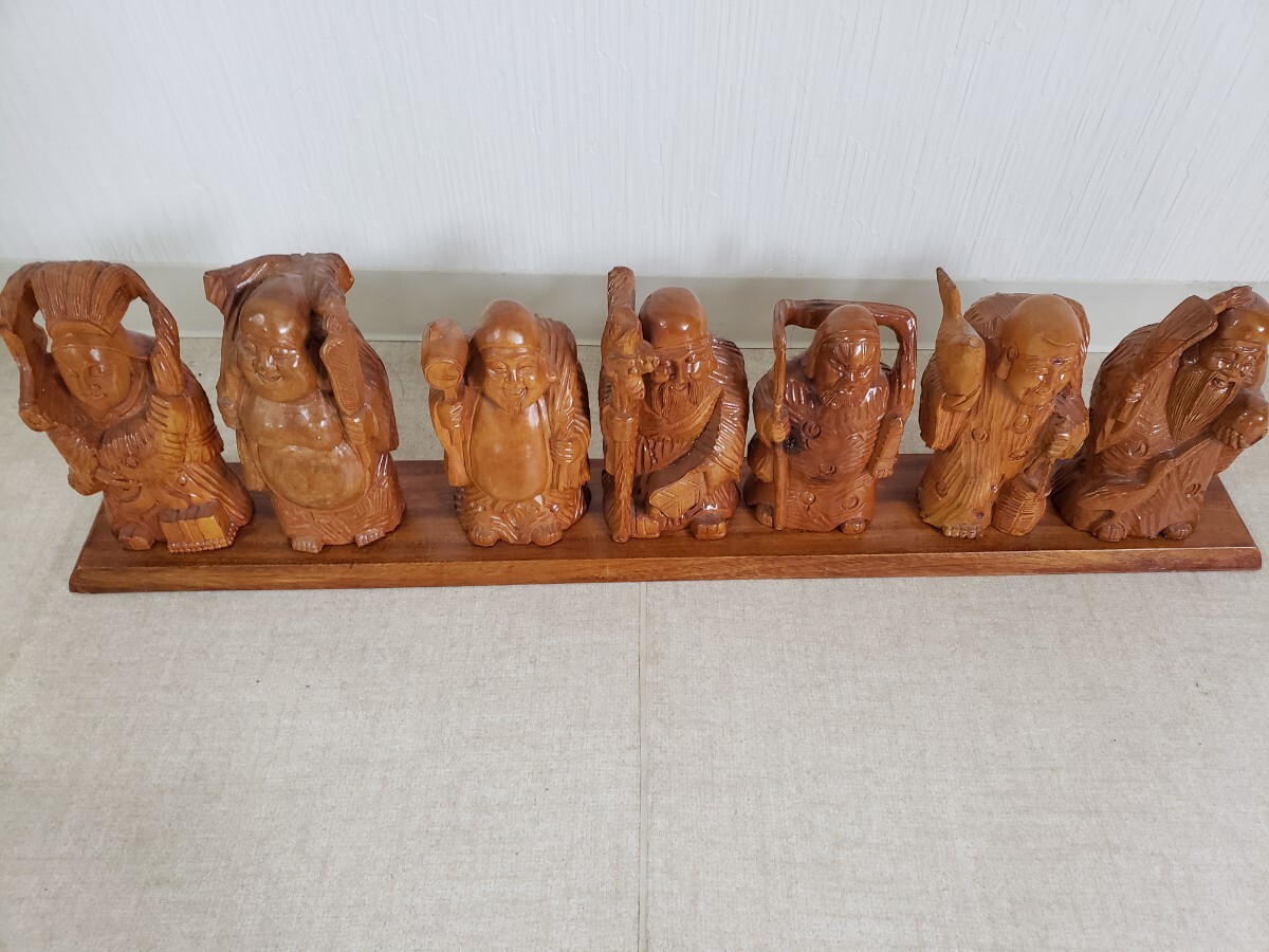 七福神 #木彫り #縁起物 #大黒天 #置物 #毘沙門天拍卖