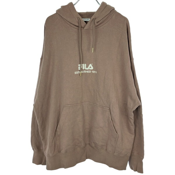 古着 メンズF FILA/フィラ スウェット プルパーカー フード トレーニングウェア ライトブラウン FS0145拍卖