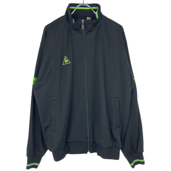 古着 メンズLL le coq sportif/ルコックスポルティフ トラックジャケット ジャージ フルジップ スポーツ ウォーキング ブラック QS-5021拍卖