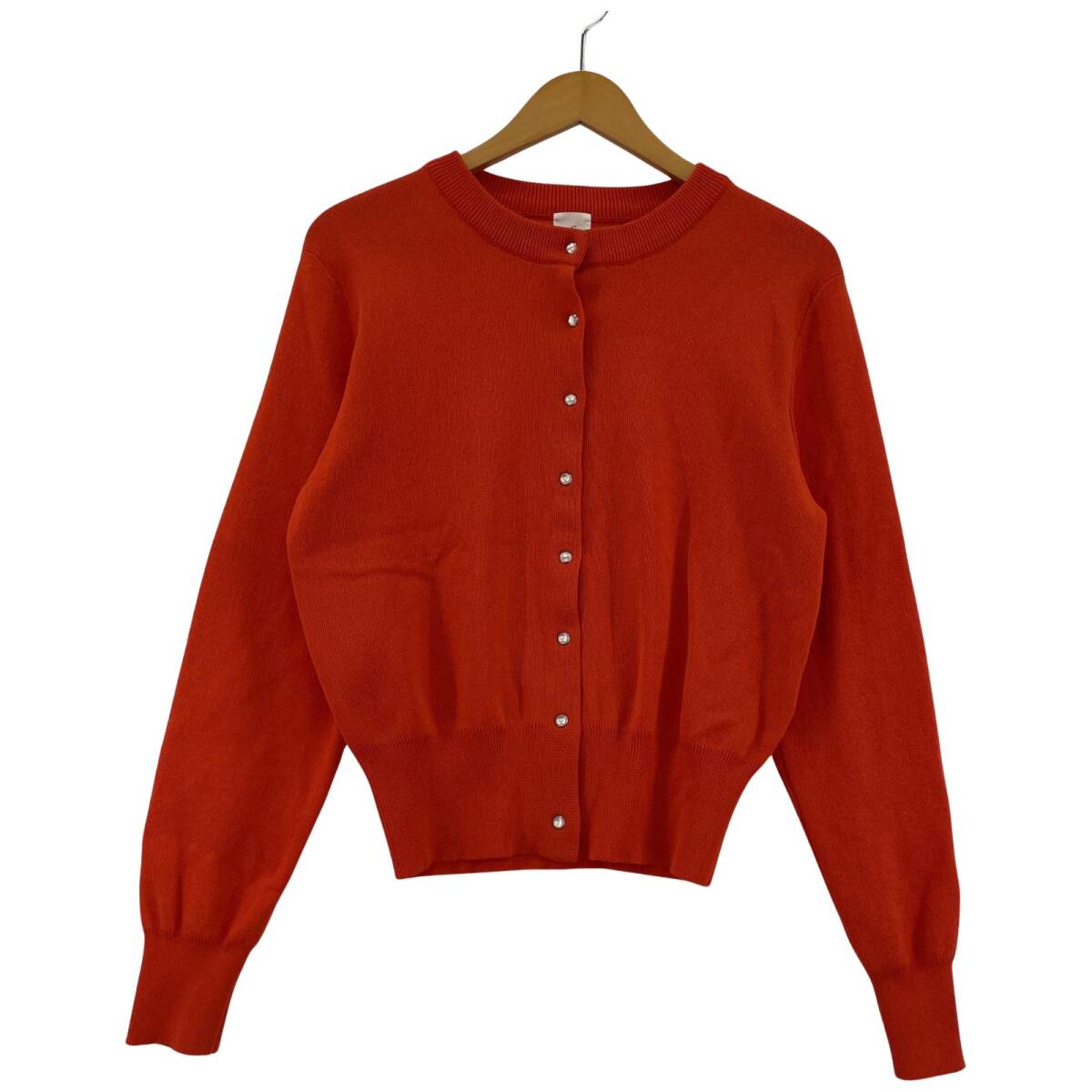 C OPAQUE.CLIP シー オペークドットクリップ 長袖 ニット カーディガン size38/M/オレンジ拍卖