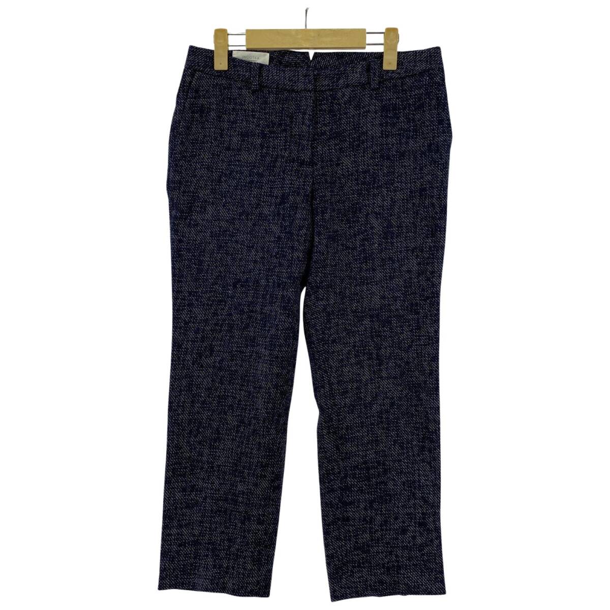 INCOTEX インコテックス ツイード クロップドパンツ size42/ネイビー拍卖