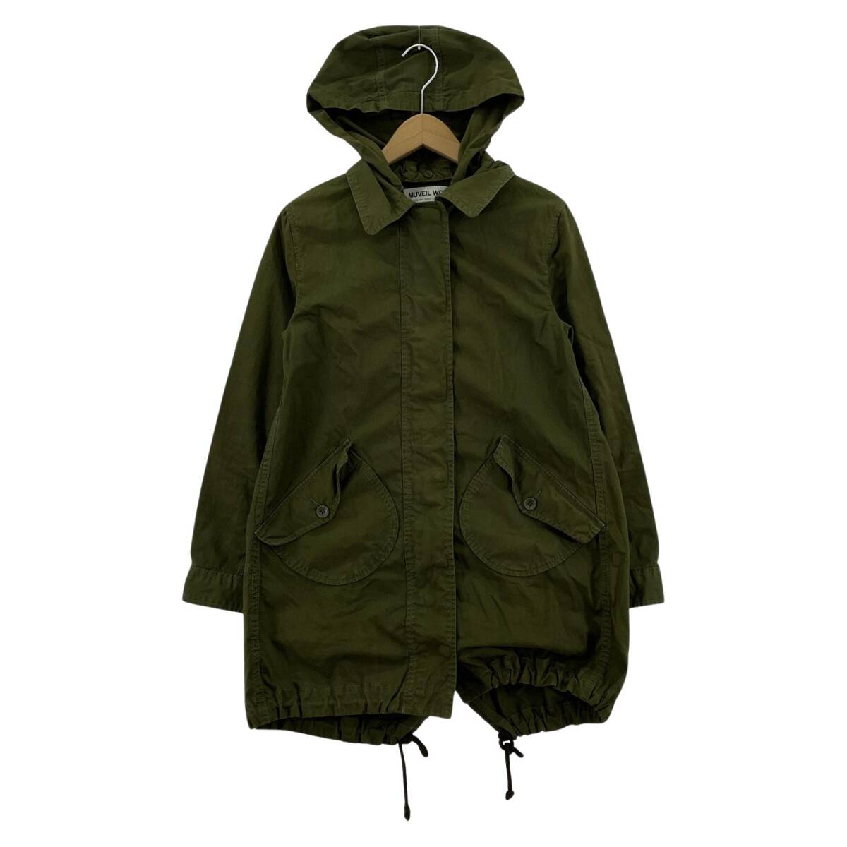 MUVEIL WORK ミュベールワーク フード コート size36/グリーン系拍卖
