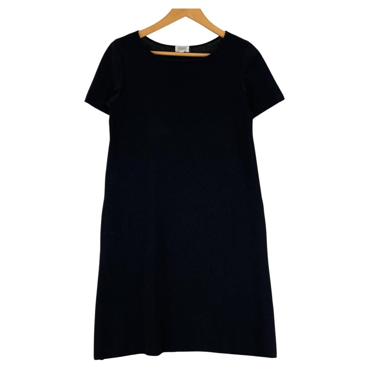 FOXEY NEW YORK フォクシー ニューヨーク フェイクレイヤード ノースリーブ ワンピース size38/ブラック拍卖