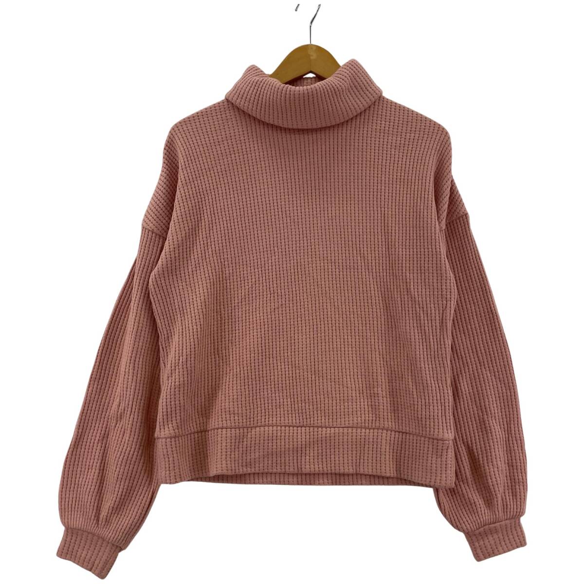 Banana Republic バナナリパブリック タートルネック 長袖 ワッフル カットソー sizeXS/ライトピンク拍卖