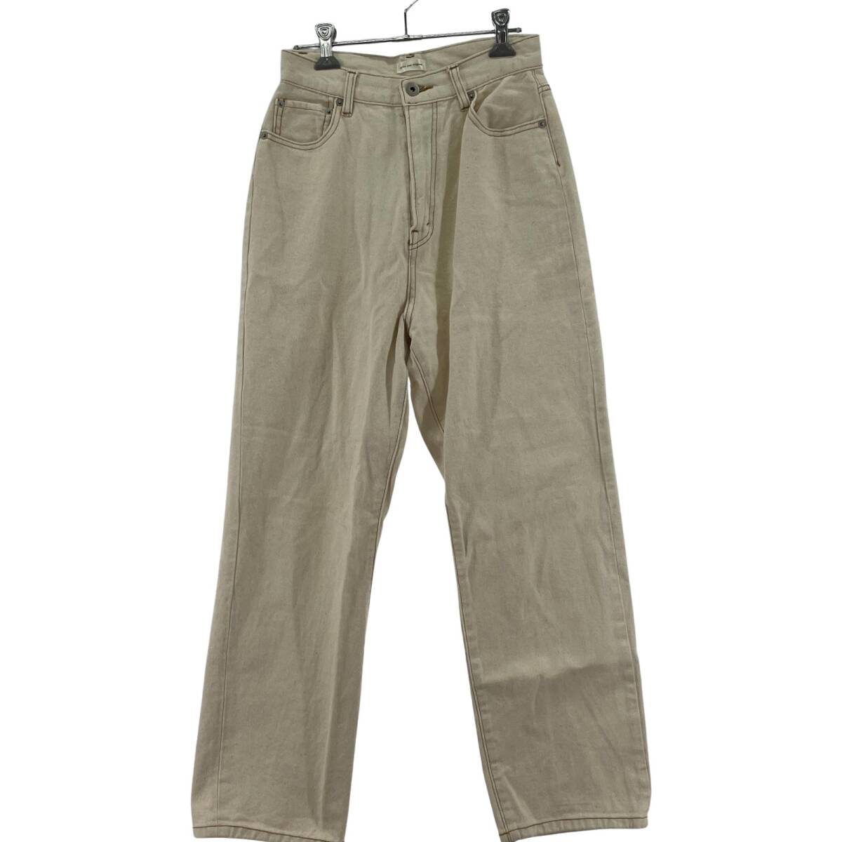 apres jour mignon アプレジュールミニョン ハイウエスト テーパード コットン パンツ sizeS/アイボリー拍卖