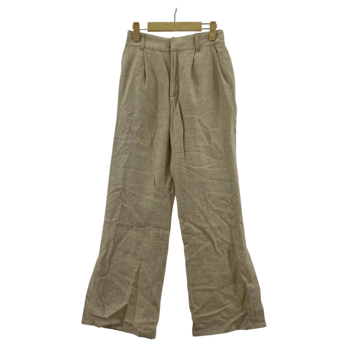 CIAOPANIC チャオパニック リネン混 ワイド パンツ sizeF/べージュ拍卖