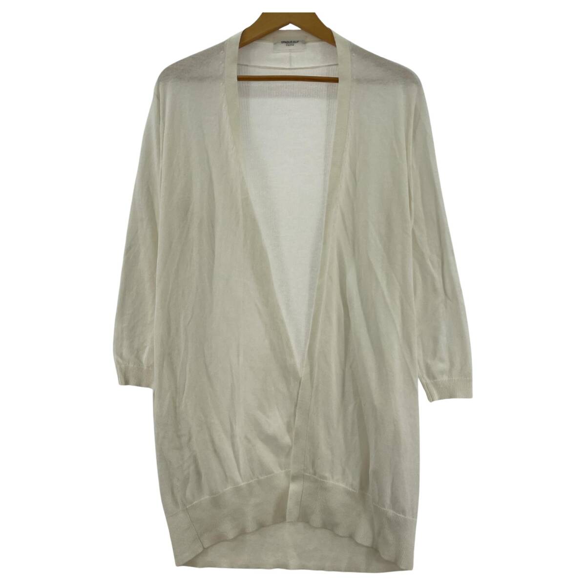 OPAQUE.CLIP オペーク ドット クリップ ロング カーディガン sizeM/ホワイト拍卖