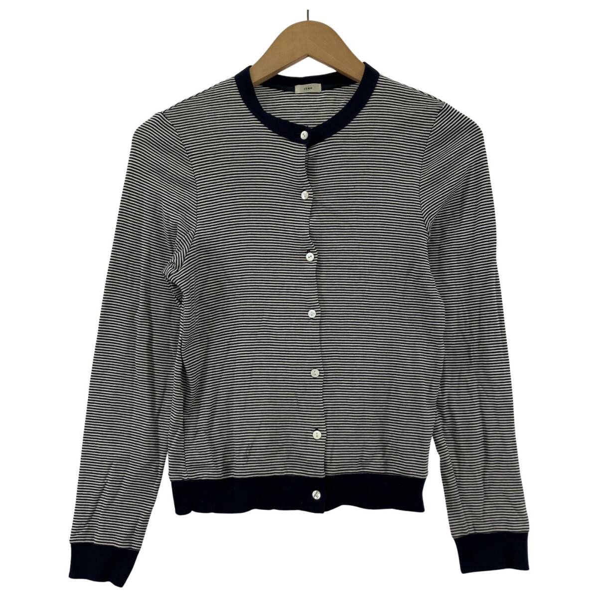 IENA イエナ ボーダー クルーネック カーディガン size表記なし/ネイビー×ホワイト ゆうパケットOK拍卖