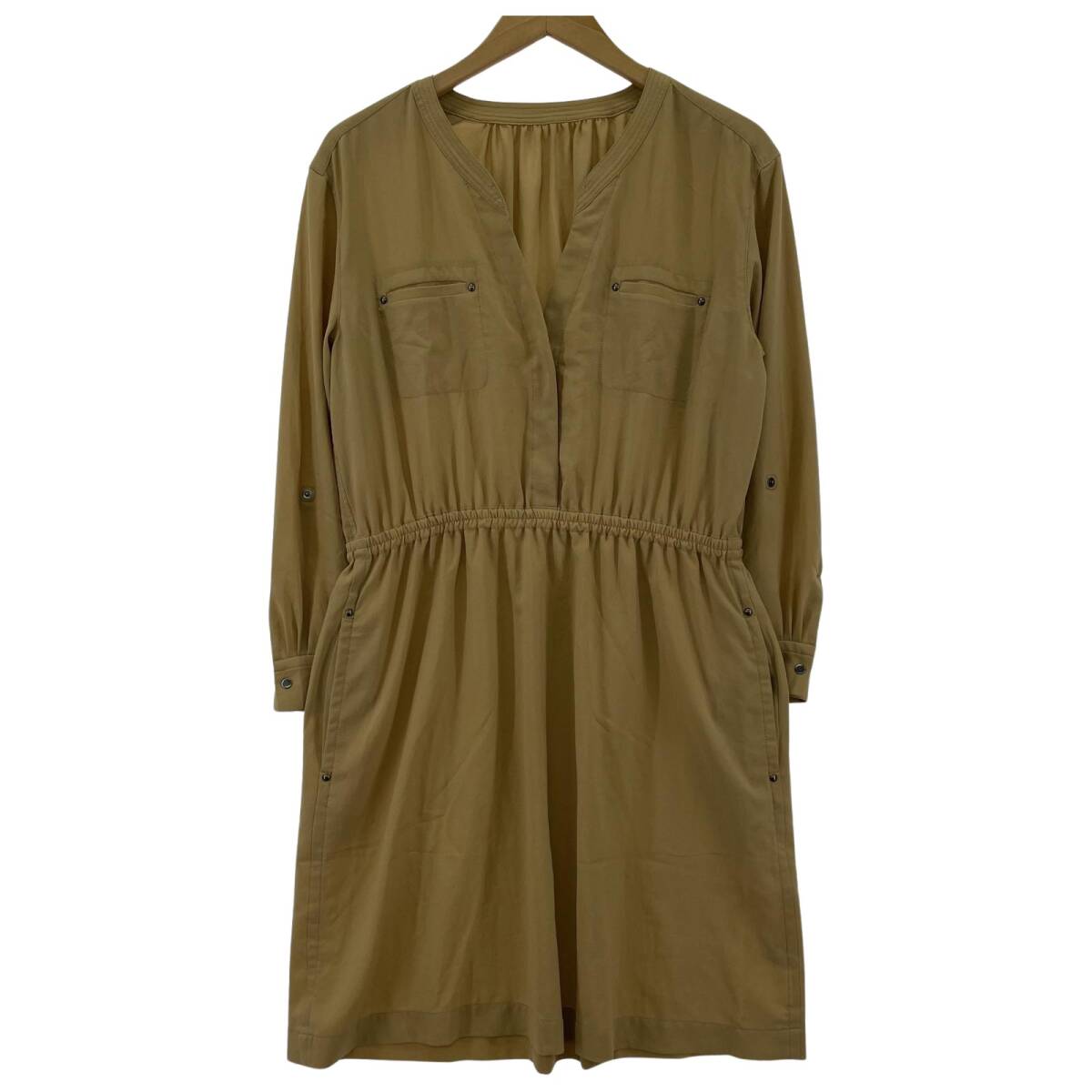 MACPHEE マカフィー トゥモローランド ウエストギャザー ワンピース size38/ベージュ拍卖