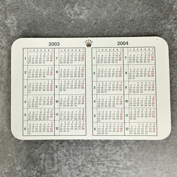 【未使用・長期保管品】 ROLEX/ロレックス 純正付属品 カード型カレンダー 2003-2004拍卖