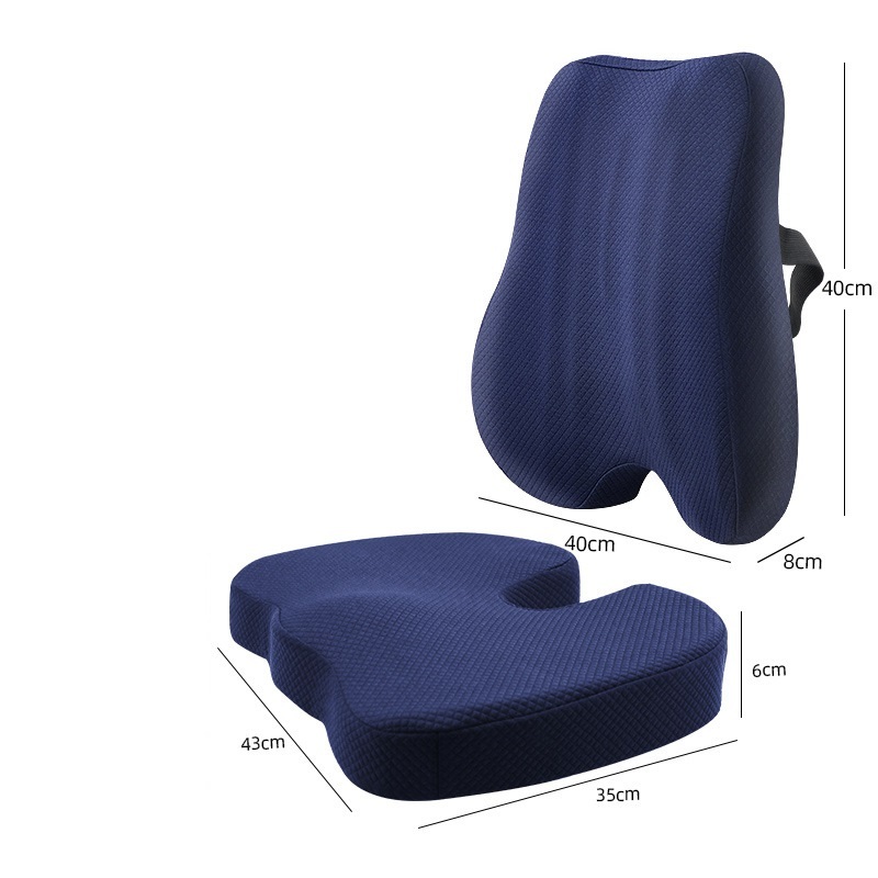 新品 座布団2点セット 背もたれクッション運転 腰痛対策 低反発 オフィス 背当てクッション 骨盤クッション 厚め お色選択可拍卖