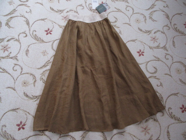 未使用品★オニールオブダブリン*リネン・ロング・スウィングスカート♪希少拍卖