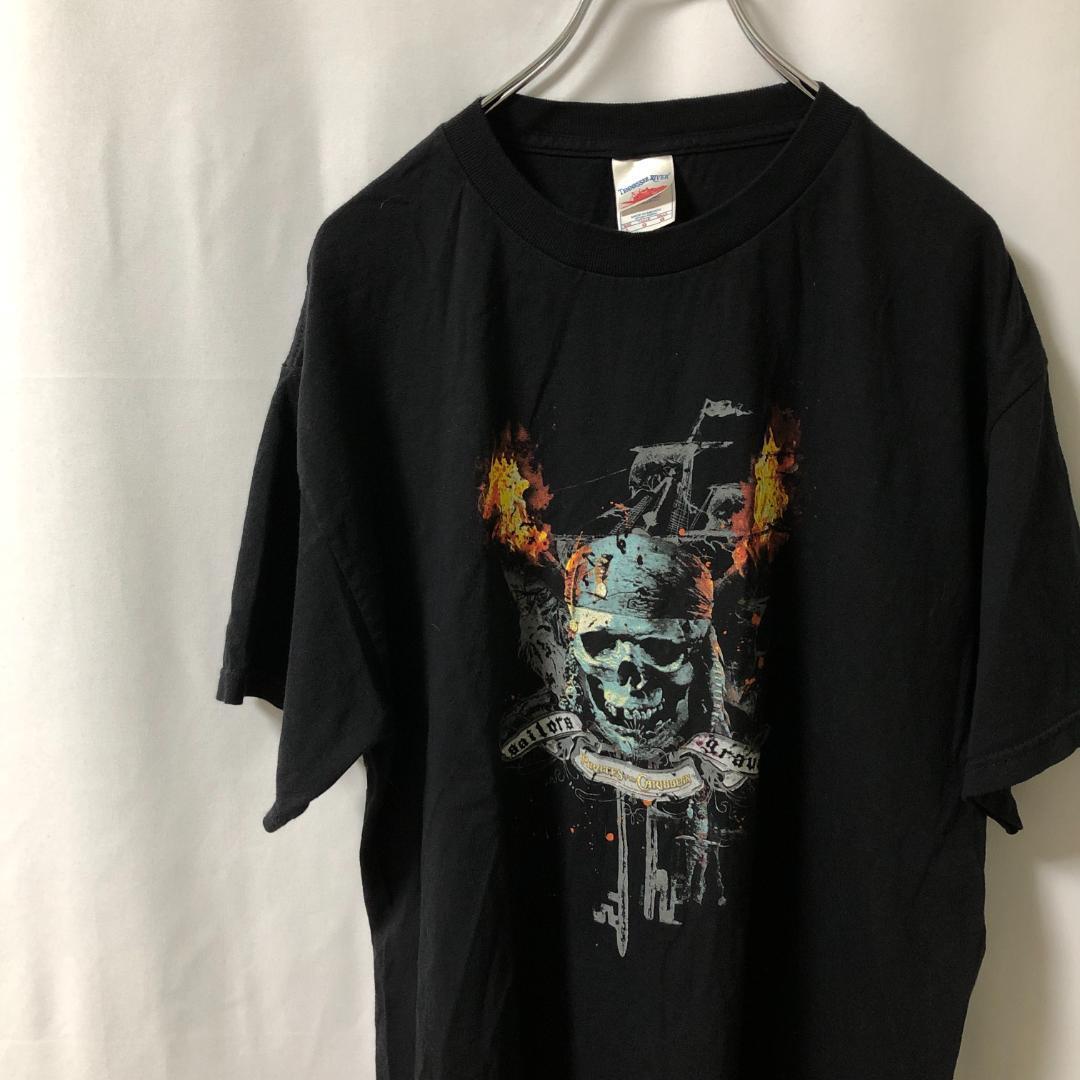 N-4240 90s パイレーツ オブ カリビアン Tシャツ 映画 ムービーTシャツ L ヴィンテージ拍卖
