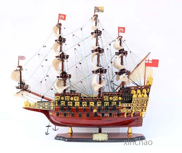 新品特価 豪華な帆船 Sovereign of the Seas (ソブリン) 70cmL 木製完成品拍卖