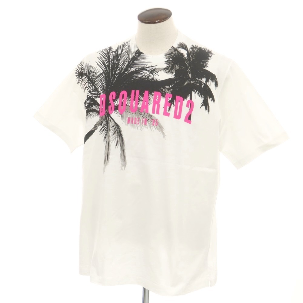 【新品】ディースクエアード DSQUARED2 コットン クルーネック 半袖Tシャツ ホワイト【サイズL】拍卖