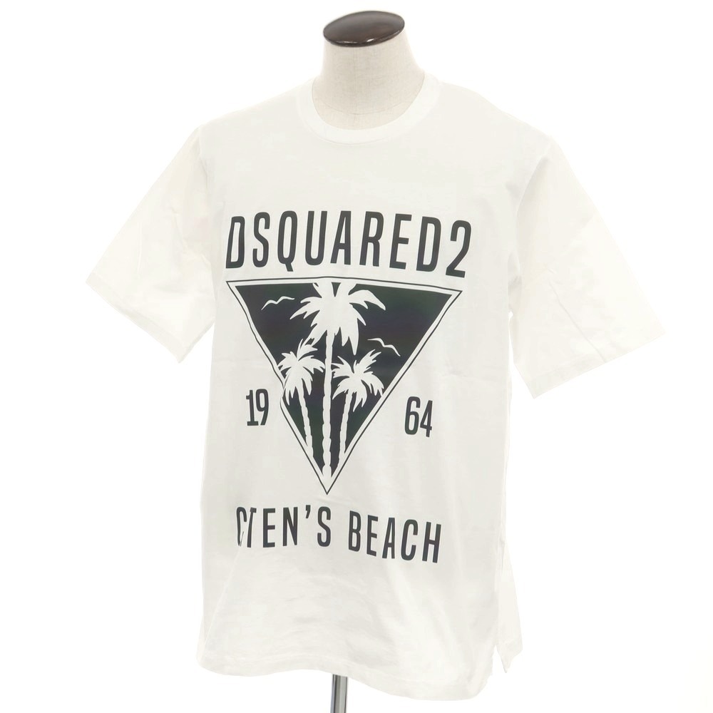 【新品アウトレット】ディースクエアード DSQUARED2 コットン クルーネック 半袖Tシャツ ホワイト【サイズXL】拍卖
