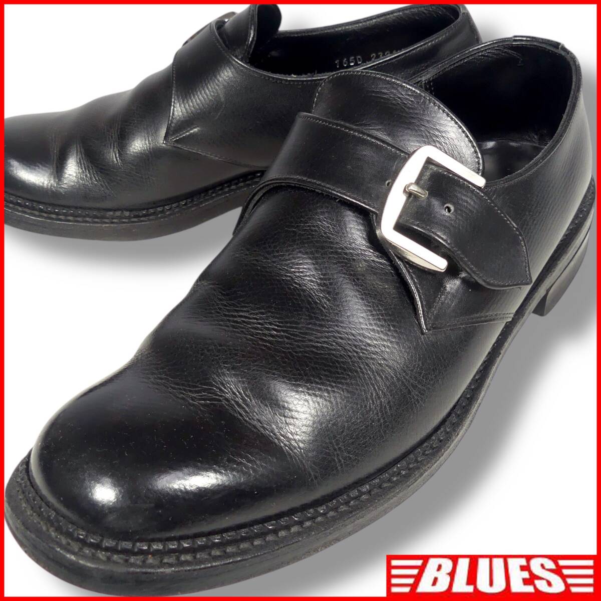即決★REGAL★24.5cm モンクストラップシューズ リーガル 黒 本革 ドレス 通勤拍卖
