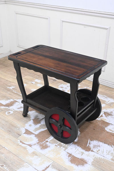 HC30 高級メーカー カリモク 天然木無垢 キッチンワゴン ワゴンカート 配膳車 木製 キッチンサーバー拍卖