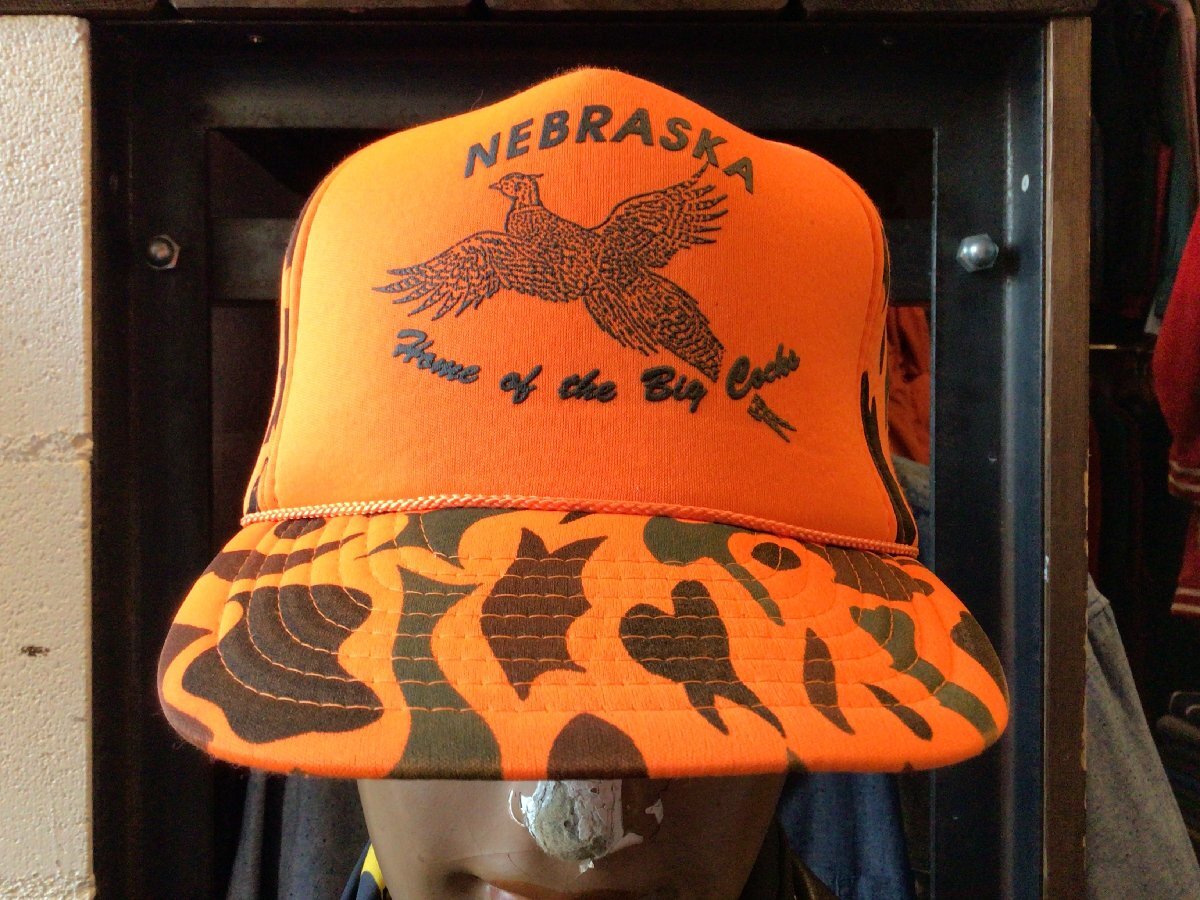 90’S SAN SUN NEBRASKA DUCK CAMO TRACKER CAP SIZE FREE サン サン ネブラスカ ダック カモ トラッカー キャップ キジ ハンティング 鳥拍卖