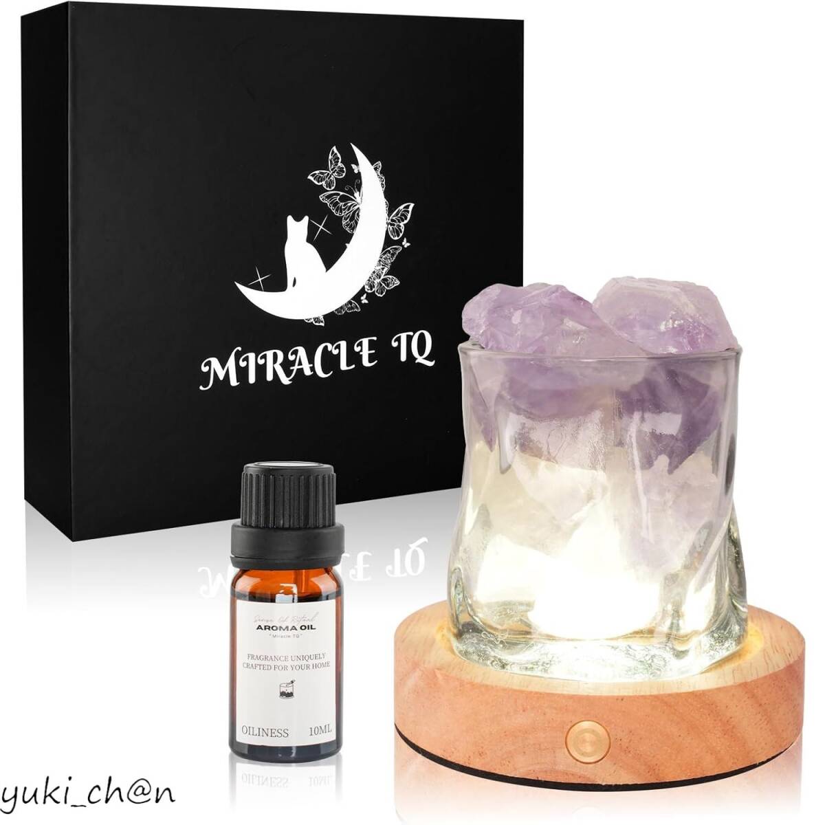 ナチュラルディフューザー 火を使わないエッセンシャルオイル 空気清浄装飾品 紫蛍石 & ザボン エッセンシャルオイル10ml エナジーストーン拍卖