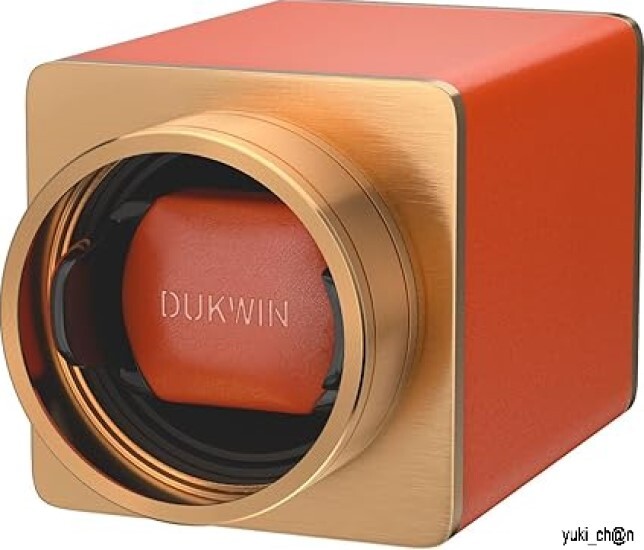 ワインディングマシーン 1本巻き オレンジ 腕時計自動巻き上げ機 ウォッチワインダー 調整可能クッション ヴィーガンレザー 男女兼用拍卖