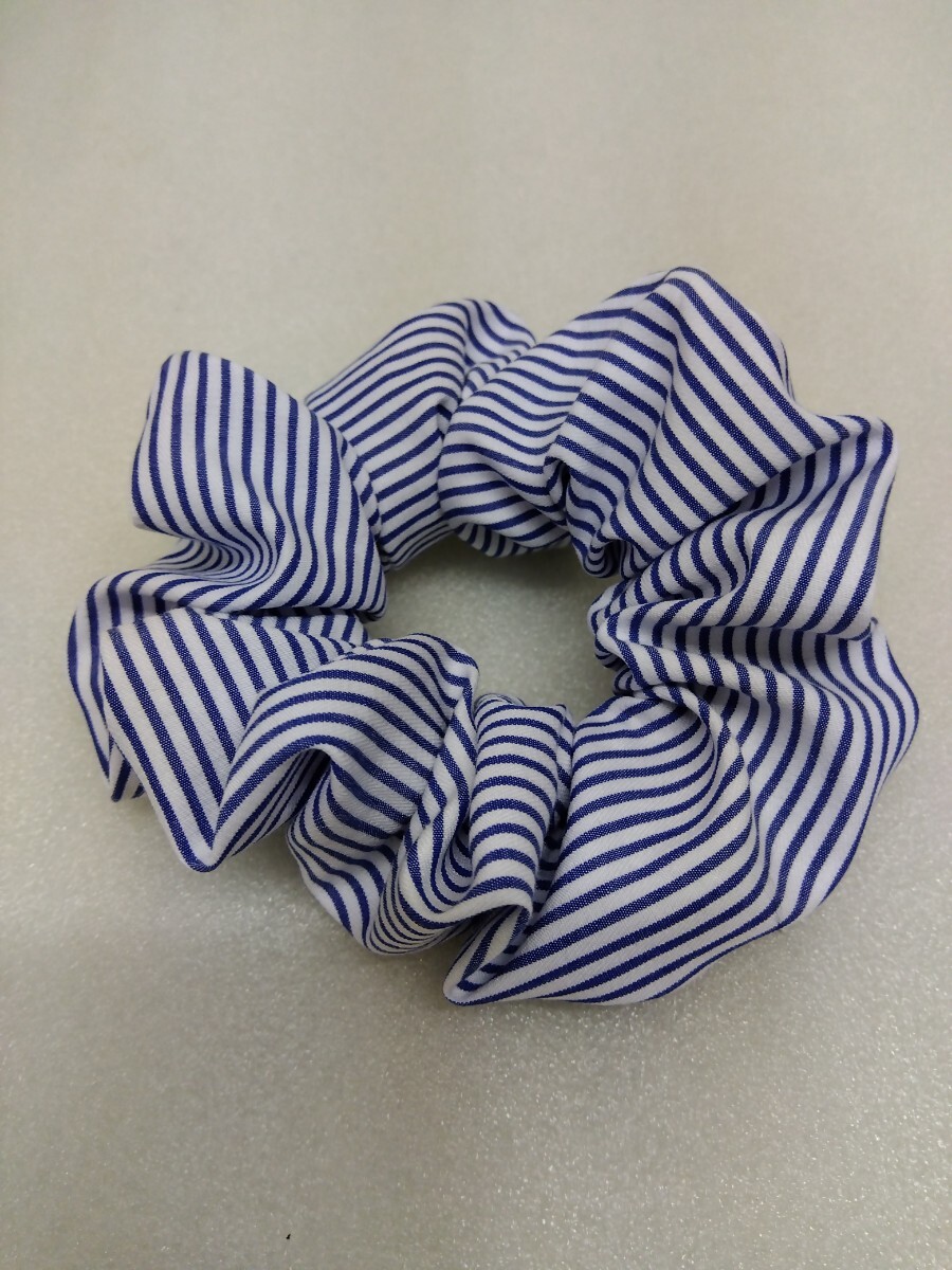 ☆ハンドメイド☆シュシュ グレー細めストライプ拍卖