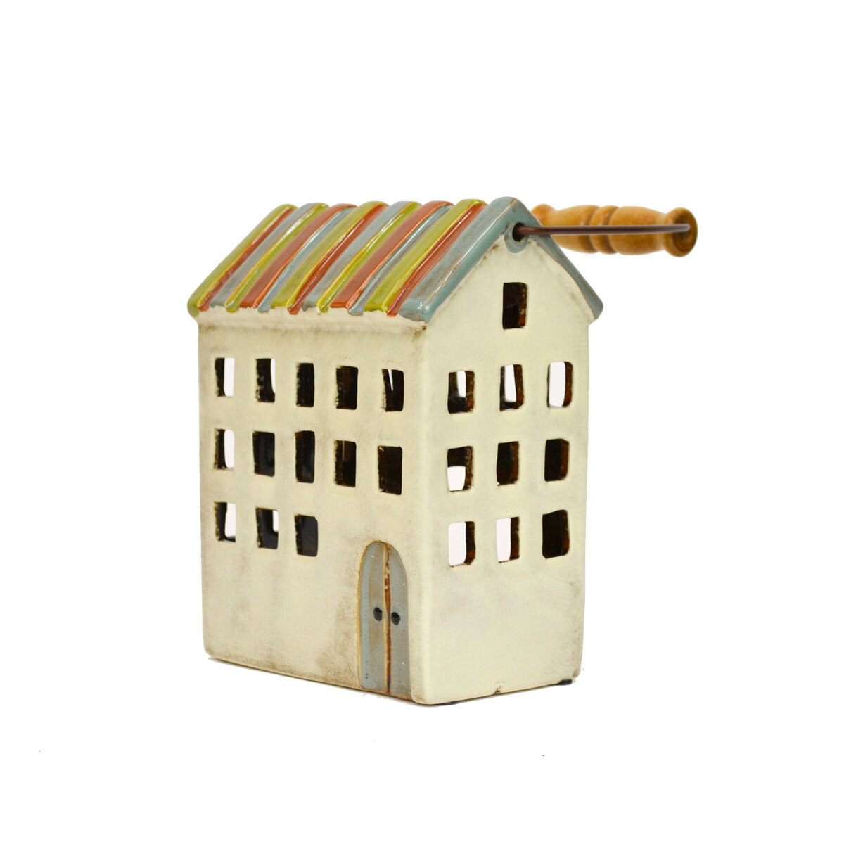 キャンドルハウス 陶器 キャンドルホルダー 取手付き J1拍卖