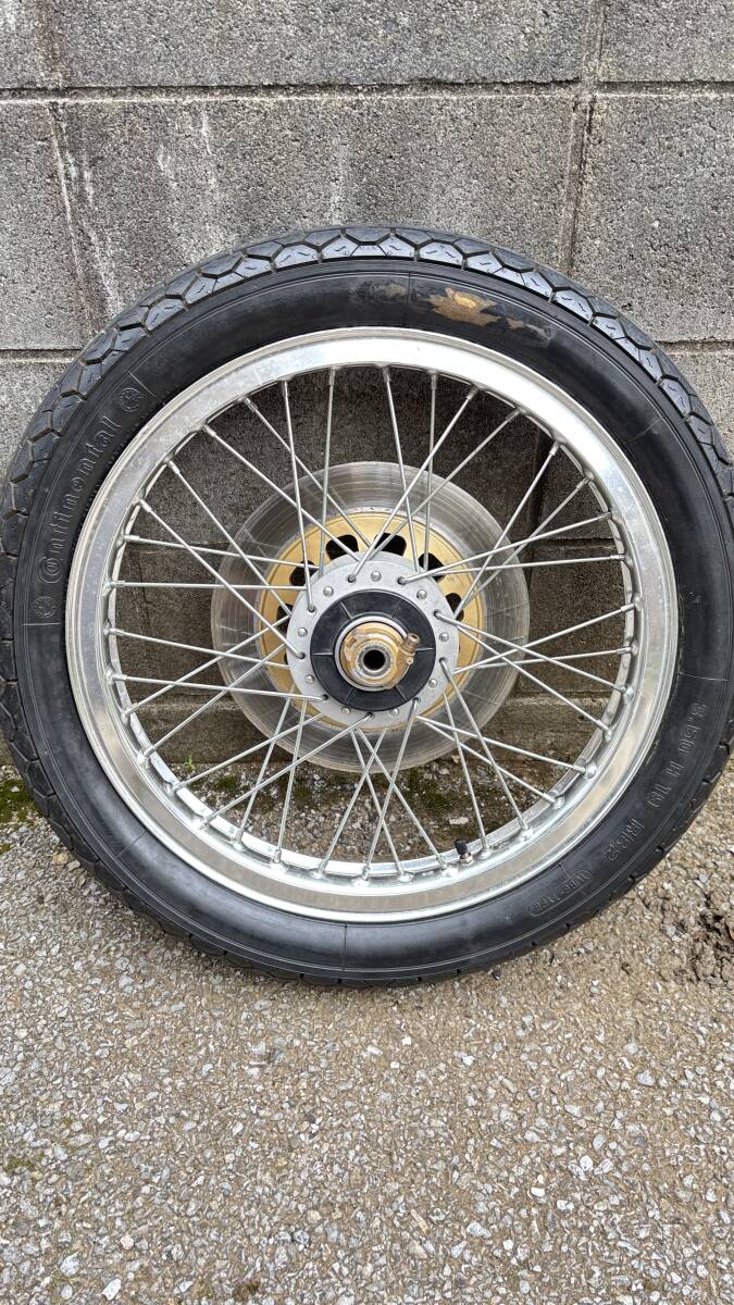 TX650 フロント ホイール リム ディスクローター スピードギア タカサゴ 19×1.85-36H タイヤ付き拍卖