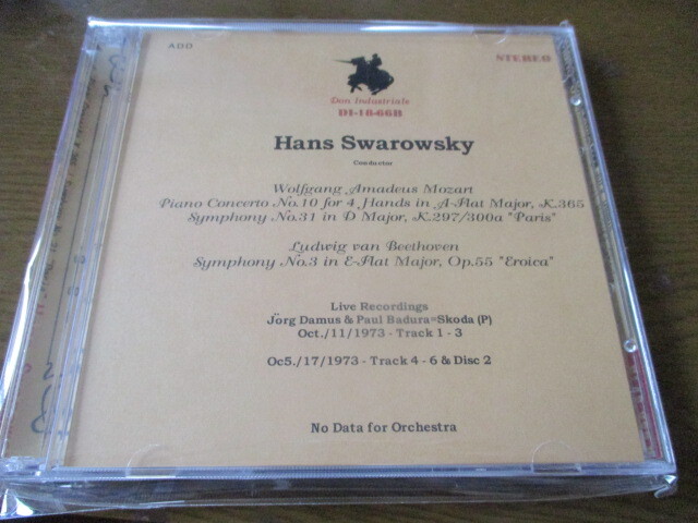 スワロフスキー指揮/モーツァルト:4手のためのピアノ協奏曲、他。 (2CD)拍卖