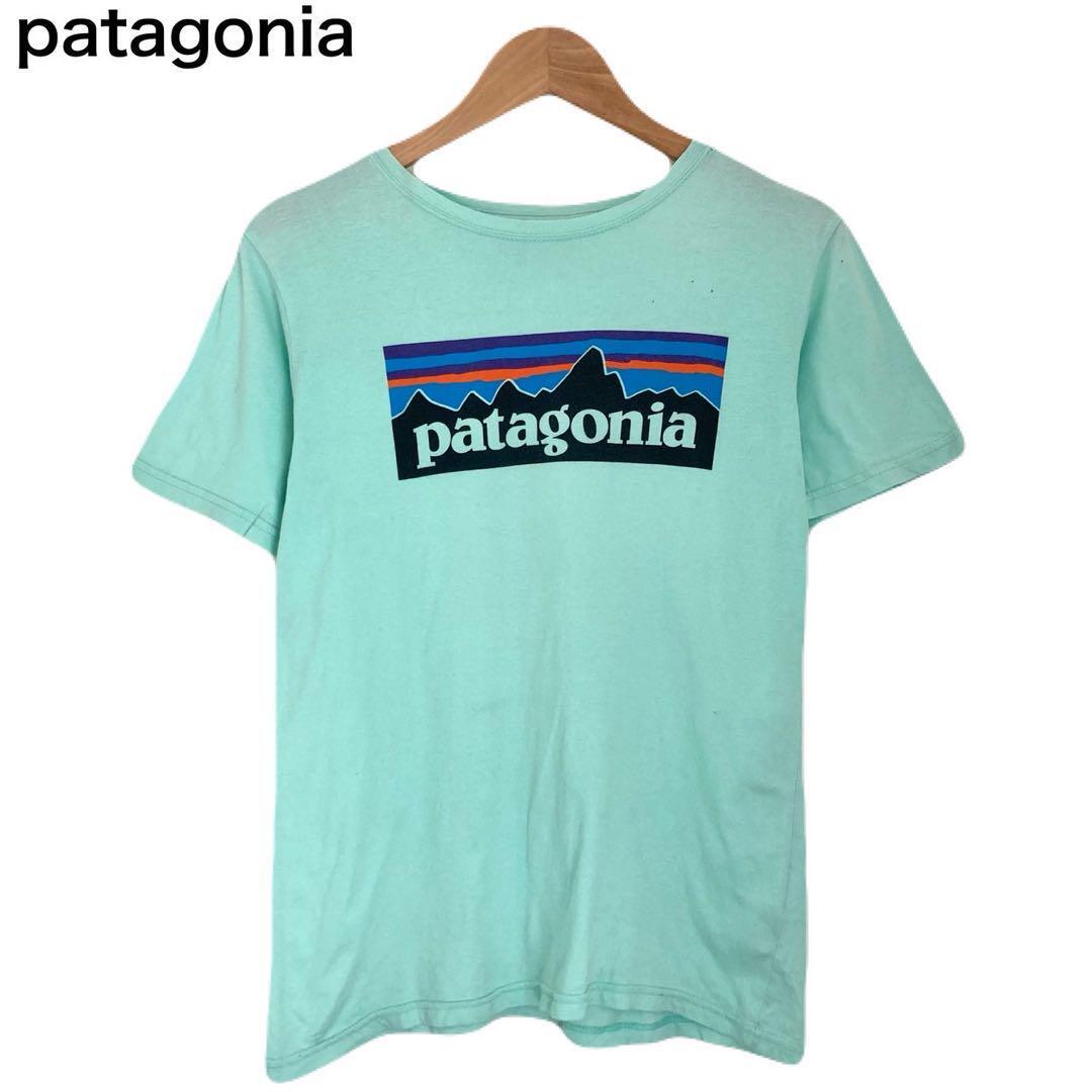 パタゴニア Tシャツ プリント 半袖 グリーン 丸首 アウトドア ロゴ S拍卖