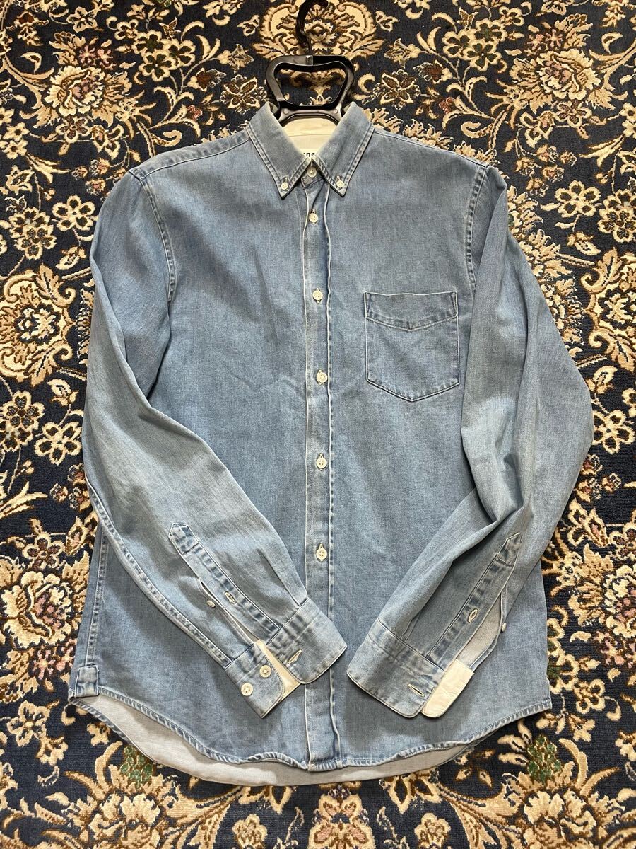ACNE STUDIOS アクネストゥディオズ アクネ 長袖 シャツ デニム ダンガリー S〜M相当 ボタンダウン拍卖