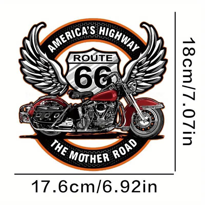 ルート66/ROUTE66 転写/アイロン/プリント ステッカー サイズ:約17.6cm×約18cm ③拍卖