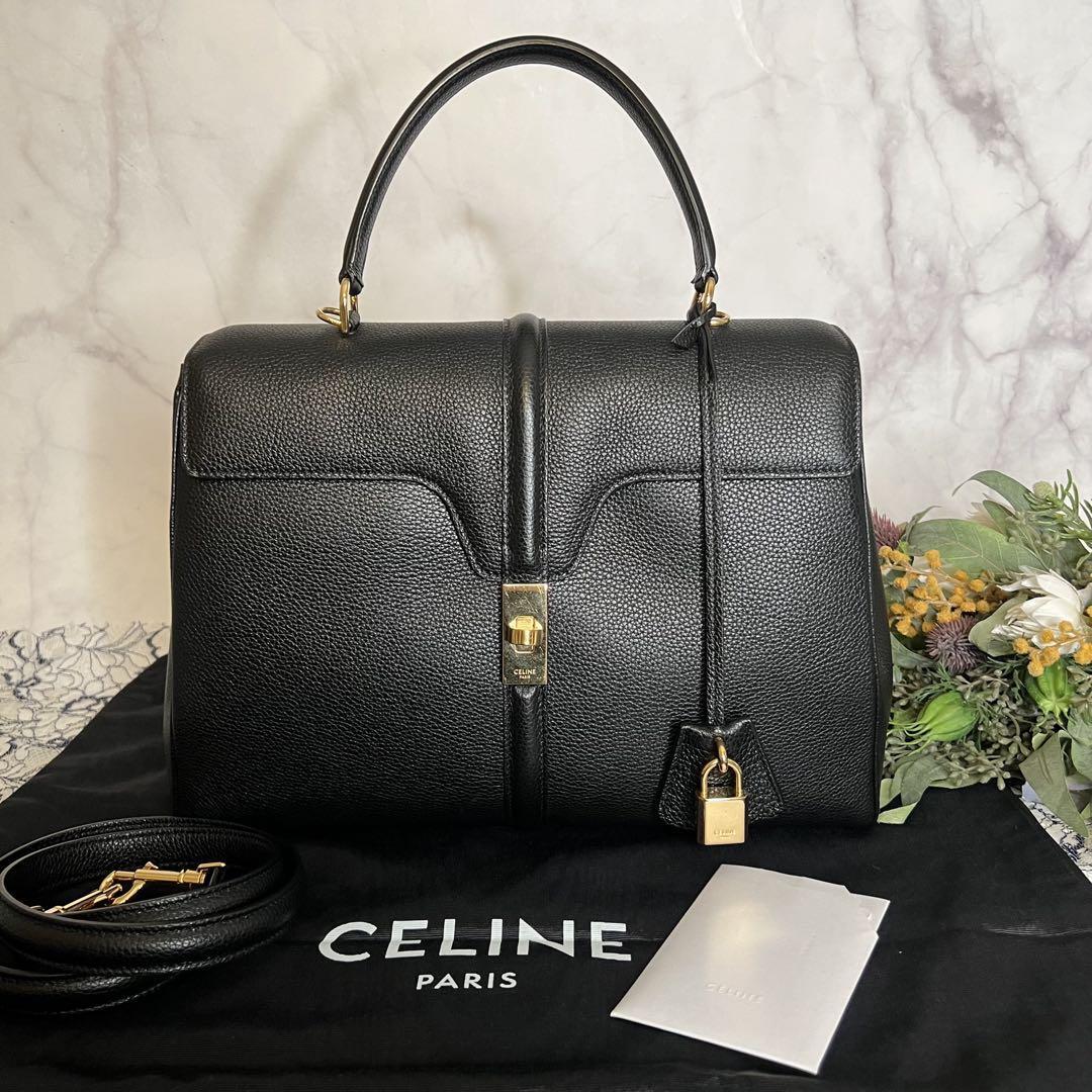 CELINEセリーヌ【美品】 ミディアム セーズ 16 グレインドカーフスキン拍卖