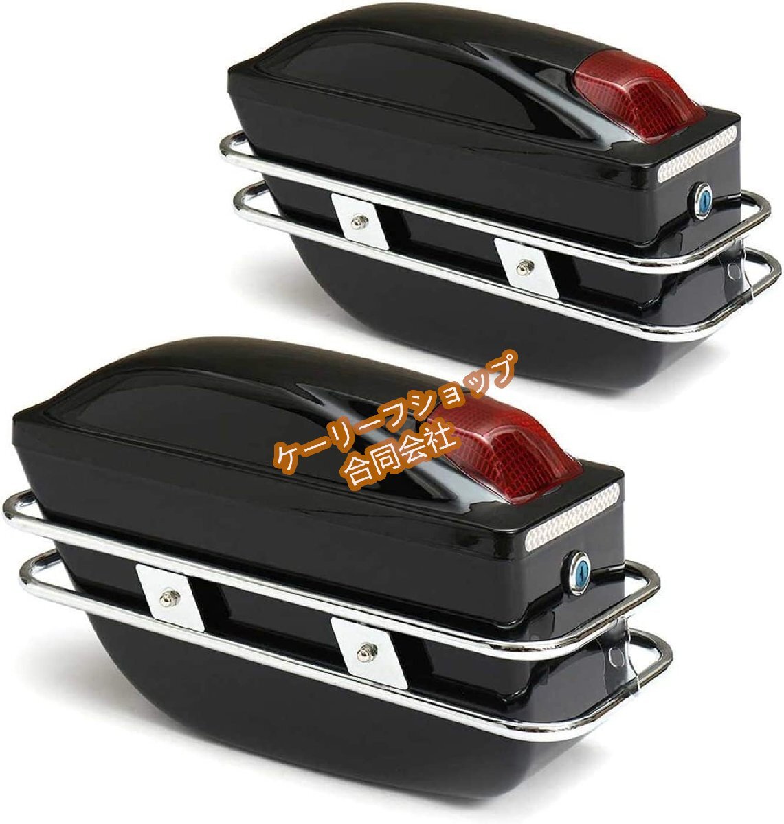 ユニバーサルオートバイのサイドボックス荷物タンクテールツールバッグハードケースサドルバッグサイドトランクYa-Ma-Ha用 ブラック拍卖