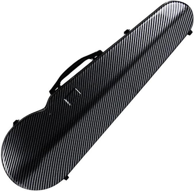 4/4フルサイズ 超軽量ハイブリッドカーボン製バイオリンケース(湿度計内蔵/耐衝撃ハードシェル/背負いストラップ付)ブラック拍卖