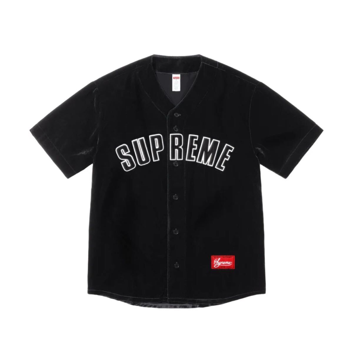 Supreme Velvet Baseball Jersey ベルベットベースボールシャツ ブラック サイズM 25ss拍卖