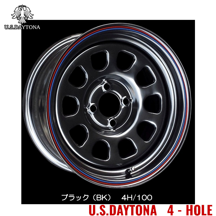 送料無料 トラストジャパン Trust Japan RED LINE U.S.Daytona 4HOLE 7J-15 +40 4H-100 (15インチ) 4H100 7J+40【4本セット 新品】拍卖